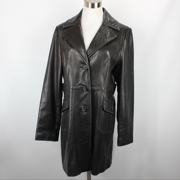 black leather guess jacket